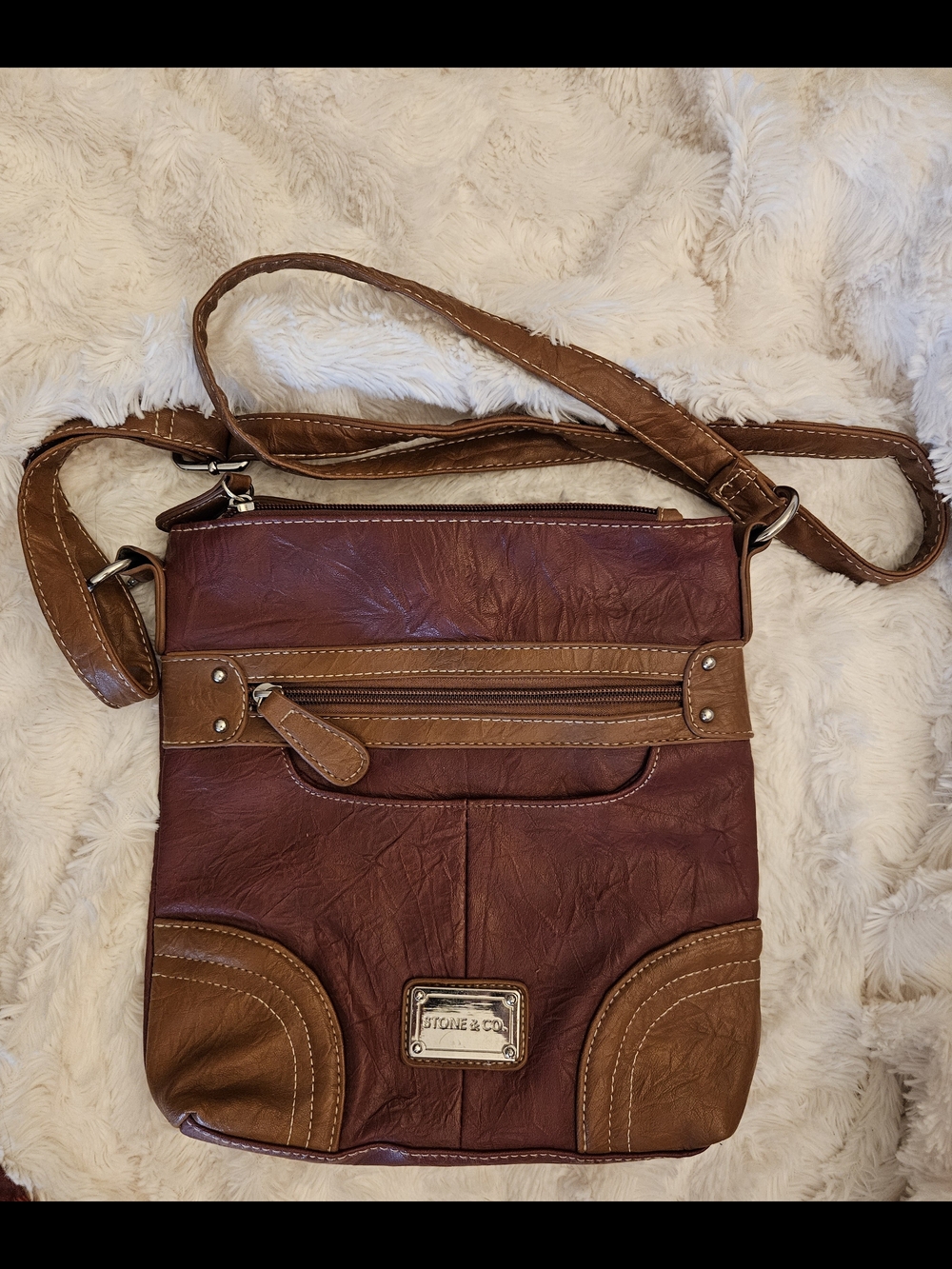 Stone & Co.☆Two-Tone Brown Crossbody Bag